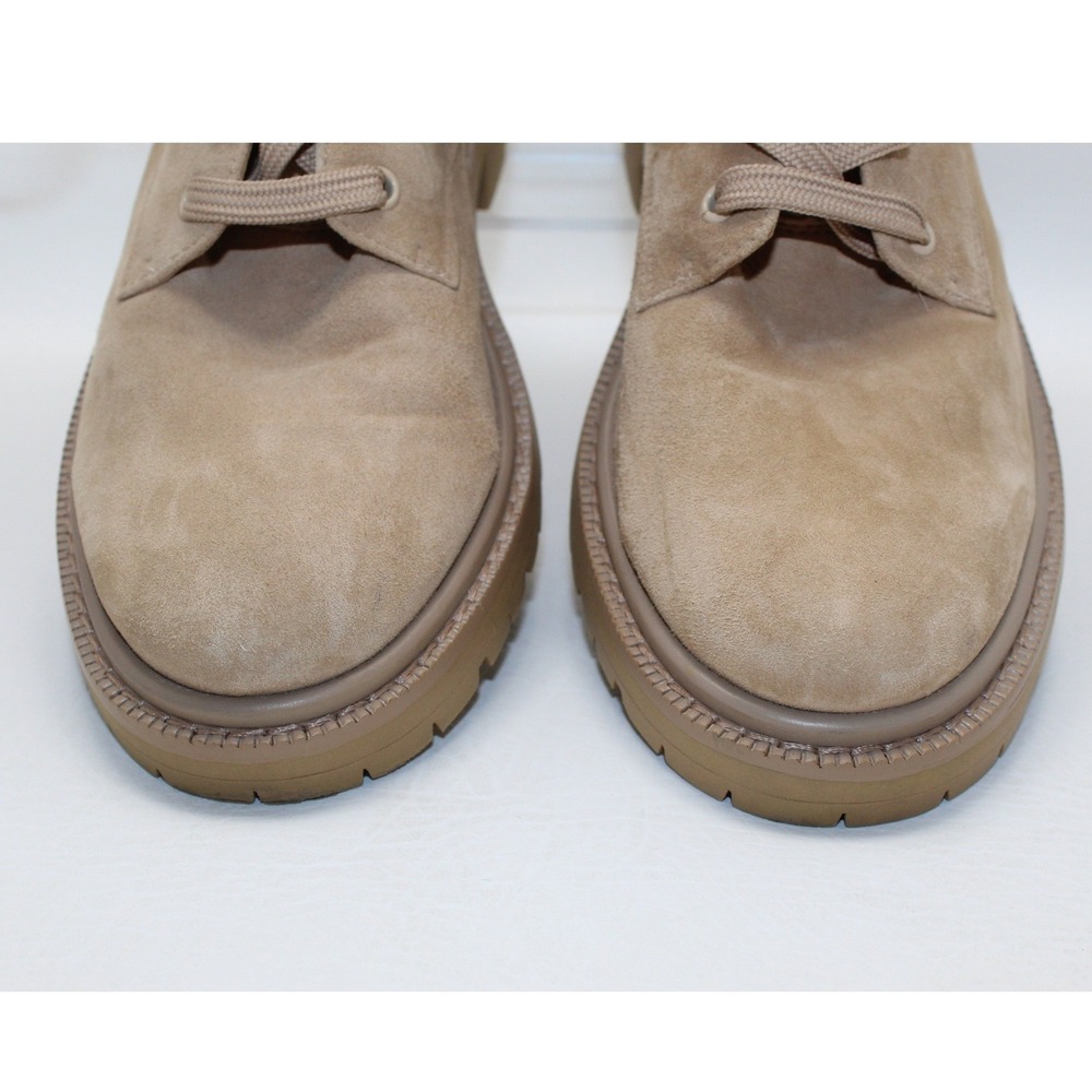 Sam Edelman Lydell Beige Suede Knit Sock Combat Boots Womens 8M Lug Sole Utility - Picture 9 of 10